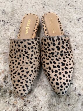 Diba True Animal-Print Cowhide Slides
